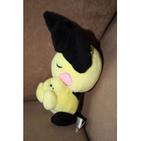 Officiële Pokemon center knuffel slapende Notched Spiked Ear Pichu +/- 18cm pokedoll